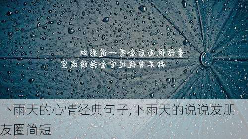 下雨天的心情经典句子,下雨天的说说发朋友圈简短-第2张图片-星梦范文网