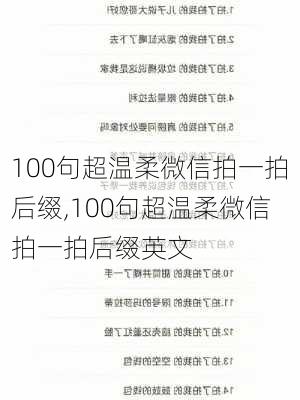 100句超温柔微信拍一拍后缀,100句超温柔微信拍一拍后缀英文