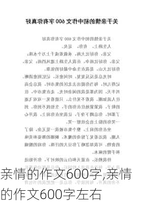 亲情的作文600字,亲情的作文600字左右-第2张图片-星梦范文网