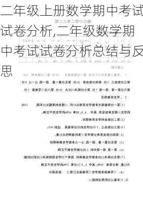 二年级上册数学期中考试试卷分析,二年级数学期中考试试卷分析总结与反思-第3张图片-星梦范文网