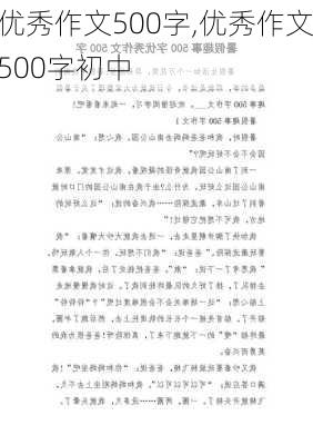 优秀作文500字,优秀作文500字初中-第2张图片-星梦范文网