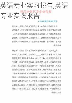 英语专业实习报告,英语专业实践报告-第2张图片-星梦范文网