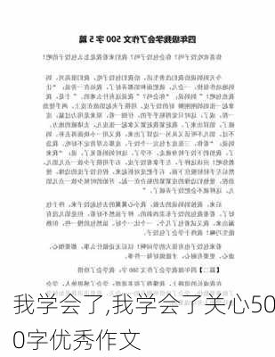 我学会了,我学会了关心500字优秀作文-第3张图片-星梦范文网