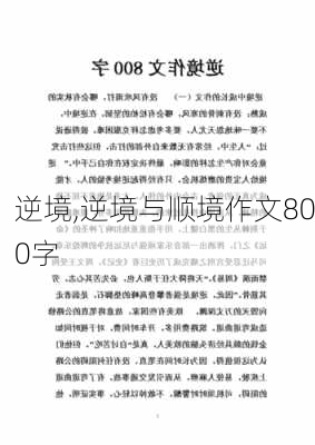 逆境,逆境与顺境作文800字-第3张图片-星梦范文网