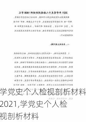 学党史个人检视剖析材料2021,学党史个人检视剖析材料