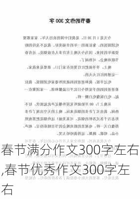 春节满分作文300字左右,春节优秀作文300字左右-第3张图片-星梦范文网