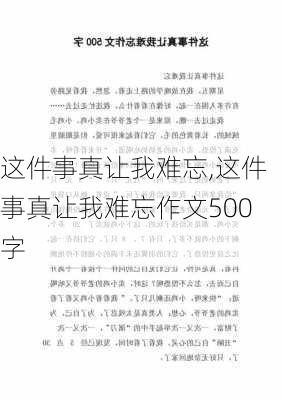 这件事真让我难忘,这件事真让我难忘作文500字