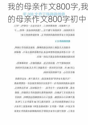 我的母亲作文800字,我的母亲作文800字初中