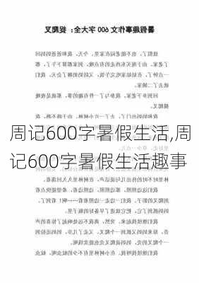 周记600字暑假生活,周记600字暑假生活趣事