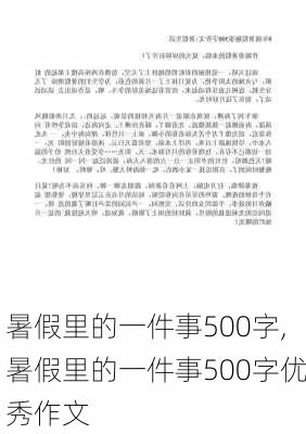 暑假里的一件事500字,暑假里的一件事500字优秀作文