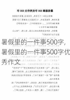 暑假里的一件事500字,暑假里的一件事500字优秀作文-第3张图片-星梦范文网