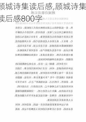 顾城诗集读后感,顾城诗集读后感800字