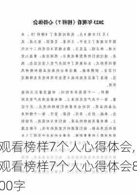 观看榜样7个人心得体会,观看榜样7个人心得体会800字