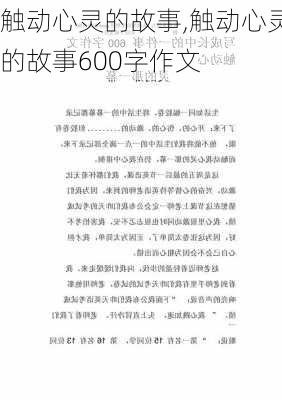 触动心灵的故事,触动心灵的故事600字作文-第2张图片-星梦范文网