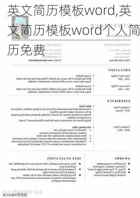 英文简历模板word,英文简历模板word个人简历免费-第2张图片-星梦范文网