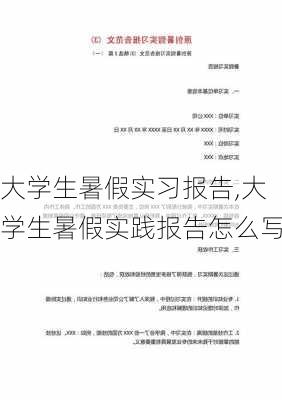 大学生暑假实习报告,大学生暑假实践报告怎么写