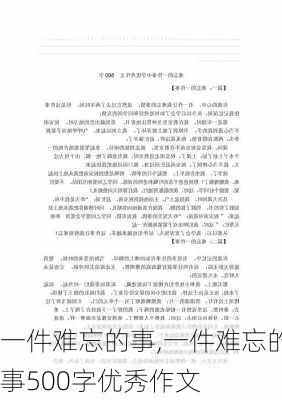 一件难忘的事,一件难忘的事500字优秀作文