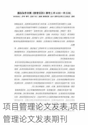 项目管理论文发表,项目管理论文发表期刊