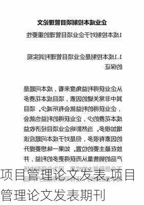 项目管理论文发表,项目管理论文发表期刊-第3张图片-星梦范文网