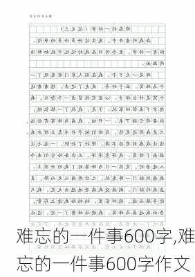 难忘的一件事600字,难忘的一件事600字作文