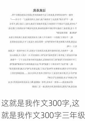 这就是我作文300字,这就是我作文300字三年级