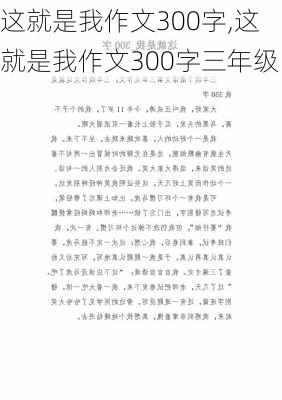 这就是我作文300字,这就是我作文300字三年级-第2张图片-星梦范文网