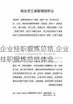 企业挂职锻炼总结,企业挂职锻炼总结体会