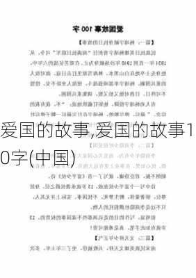 爱国的故事,爱国的故事100字(中国)