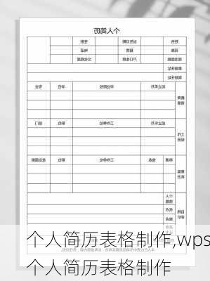 个人简历表格制作,wps个人简历表格制作