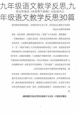 九年级语文教学反思,九年级语文教学反思30篇