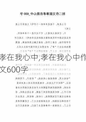 孝在我心中,孝在我心中作文600字