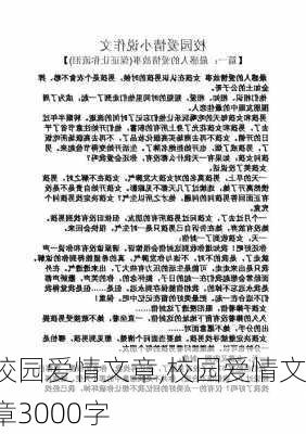 校园爱情文章,校园爱情文章3000字-第2张图片-星梦范文网