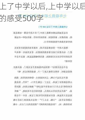 上了中学以后,上中学以后的感受500字-第2张图片-星梦范文网