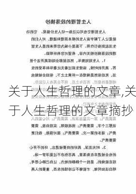 关于人生哲理的文章,关于人生哲理的文章摘抄-第2张图片-星梦范文网