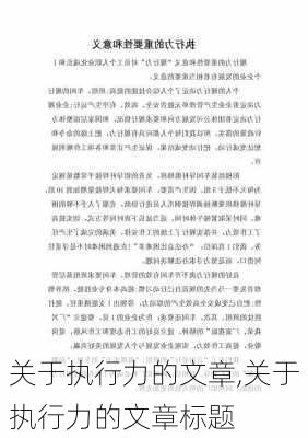 关于执行力的文章,关于执行力的文章标题-第3张图片-星梦范文网