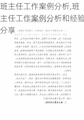 班主任工作案例分析,班主任工作案例分析和经验分享-第2张图片-星梦范文网