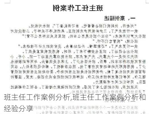 班主任工作案例分析,班主任工作案例分析和经验分享-第3张图片-星梦范文网