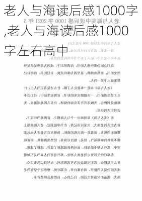 老人与海读后感1000字,老人与海读后感1000字左右高中-第3张图片-星梦范文网