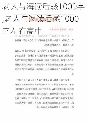 老人与海读后感1000字,老人与海读后感1000字左右高中