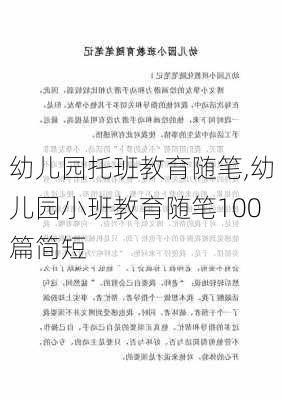 幼儿园托班教育随笔,幼儿园小班教育随笔100篇简短