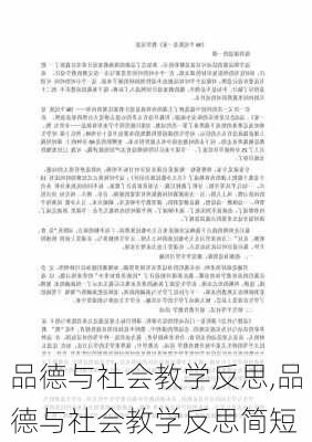 品德与社会教学反思,品德与社会教学反思简短