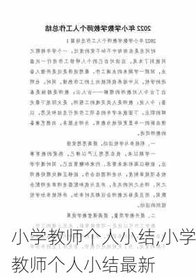 小学教师个人小结,小学教师个人小结最新-第3张图片-星梦范文网