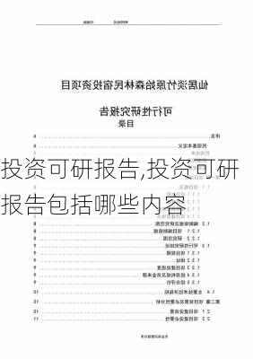 投资可研报告,投资可研报告包括哪些内容