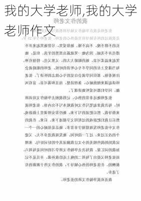 我的大学老师,我的大学老师作文-第3张图片-星梦范文网