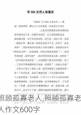 照顾孤寡老人,照顾孤寡老人作文600字-第3张图片-星梦范文网