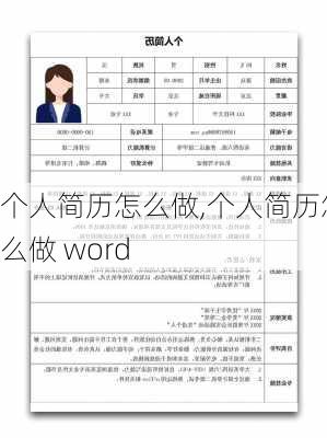 个人简历怎么做,个人简历怎么做 word